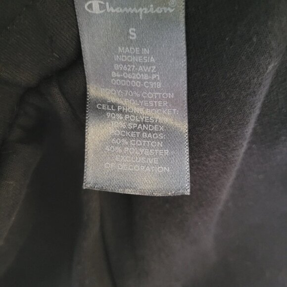 Champion Black Drawstring Elastic Waist Pull On Long Sweatpants Joggers Sz Small - Picture 11 of 15